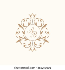 Vintage monogram template