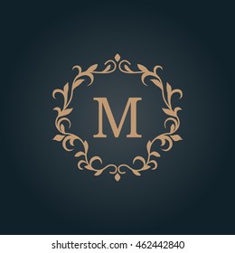 Vintage monogram template