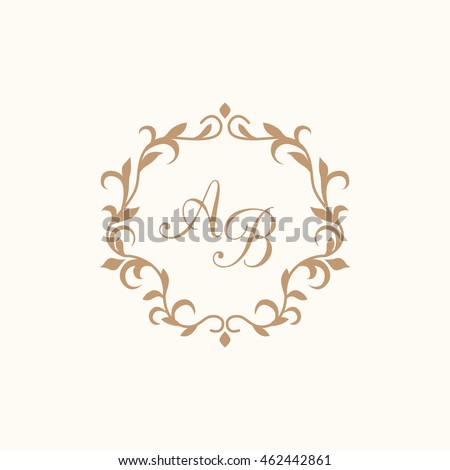 vintage monogram template stock vector royalty free 462442861