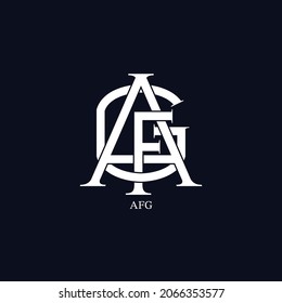 Vintage monogram typography logo. Word a f g initial corporate banding cafe, restaurant, apparel, shop