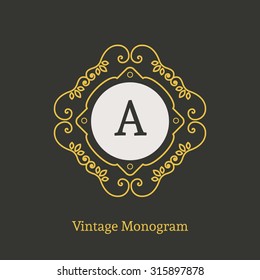 Vintage monogram. Vector emblem for calligraphic luxury logos and retro ornamental design.