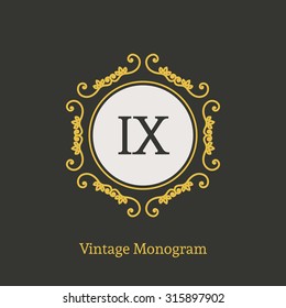Vintage monogram. Vector emblem for calligraphic luxury logos and retro ornamental design.