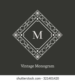 Vintage monogram. Vector emblem for calligraphic luxury logos and retro ornamental design.