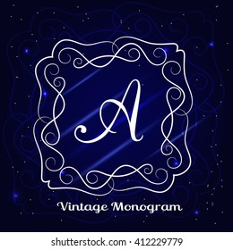 Vintage monogram. Vector emblem for calligraphic logos in retro  or magic style