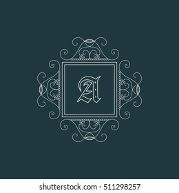 Vintage monogram. Vector emblem for calligraphic luxury logos and retro ornamental design.