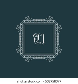 Vintage monogram. Vector emblem for calligraphic luxury logos and retro ornamental design.