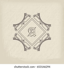 Vintage monogram. Vector emblem for calligraphic luxury logos and retro ornamental design.