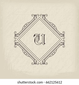 Vintage monogram. Vector emblem for calligraphic luxury logos and retro ornamental design.