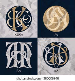 Vintage Monograms - 4 sets - monograms series