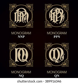 Vintage Monograms - 4 sets - monograms series