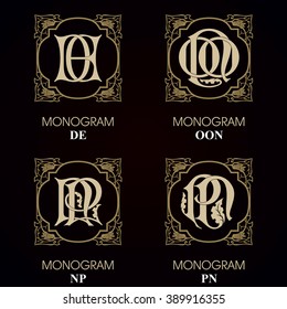 Vintage Monograms - 4 sets - monograms series
