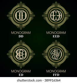 Vintage Monograms - 4 sets - monograms series