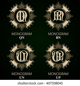 Vintage Monograms - 4 sets - monograms series