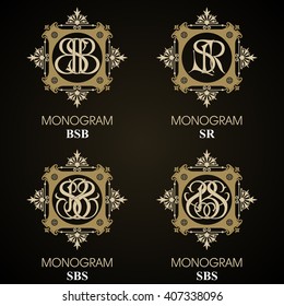 Vintage Monograms - 4 sets - monograms series