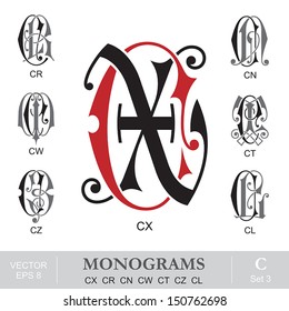 Vintage Monograms CX CR CN CW CT CZ CL