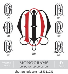 Vintage Monograms DM DG DK DD DP DF DR