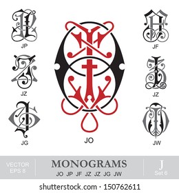 Vintage Monograms JO JP JF JZ JZ JG JW