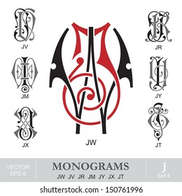 Vintage Monograms JW JV JR JM JY JX JT