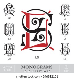 Vintage Monograms LS LE LL LJ LT LW LZ