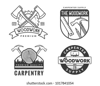 Set Vintage Monochrome Blacksmith Labels Design Stock Vector (Royalty ...