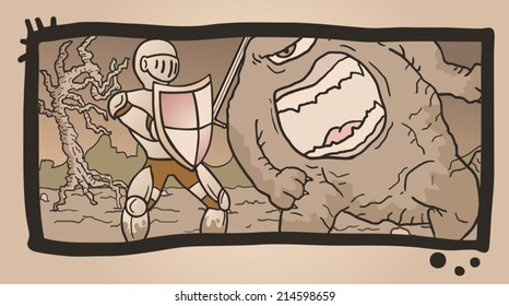 Vintage monster attack comic
