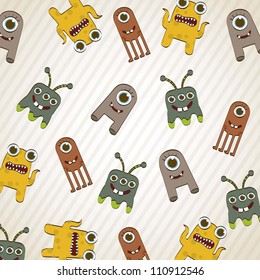 vintage monster over beige background. vector illustration