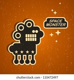 Vintage monster. Retro robot illustration in vector.