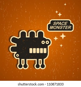 Vintage monster. Retro robot illustration in vector.