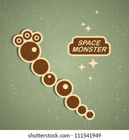 Vintage monster. Retro robot illustration in vector.
