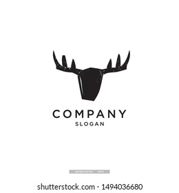 vintage moose head vector logo design template. eps10