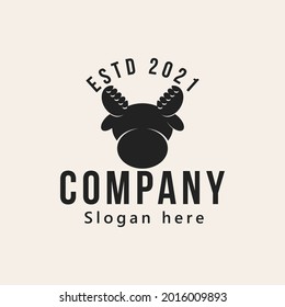 Vintage moose logo design vector illustration isolated design