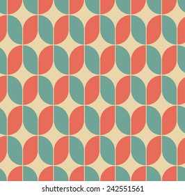 vintage mosaic background or wallpaper pattern of rounded rectangles, divided into quarters. can be tiled seamlessly. each color in separate layer.