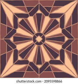 Vintage-Mosaikmuster. Antike braune Fliesen.
