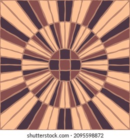 Vintage mosaic pattern. Antique brown tile.
