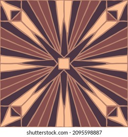 Vintage mosaic pattern. Antique brown tile.