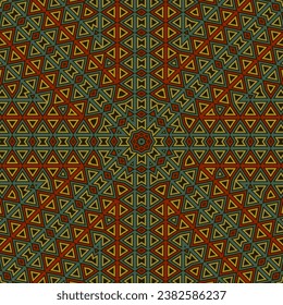 Vintage mosaic repeated pattern graphic composition. Modern curtain motif. Tribal mosaic background. Portugal ethnic composition. Artistic backdrop.