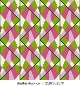 Patrón ininterrumpido de mosaico de época. El triángulo decorativo da forma a un fondo de pantalla interminable. Ornamento creativo abstracto. Diseño para tela, impresión textil, papel de envoltura, cubierta. Ilustración del vector