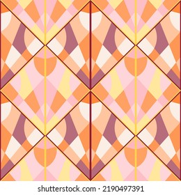 Patrón ininterrumpido de mosaico de época. El triángulo decorativo da forma a un fondo de pantalla interminable. Ornamento creativo abstracto. Diseño para tela, impresión textil, papel de envoltura, cubierta. Ilustración del vector