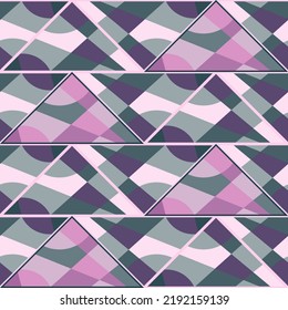 Patrón ininterrumpido de mosaico de época. El triángulo decorativo da forma a un fondo de pantalla interminable. Ornamento creativo abstracto. Diseño para tela, impresión textil, papel de envoltura, cubierta. Ilustración del vector