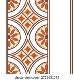 Patrón sin fisuras de mosaico de Antiguas con colores terrosos para el concepto de decoración rústica como azulejos de mosaico rústico dispuestos sin fisuras en patrones vintage utilizando paletas de colores terrosos para una decoración cálida en Foto Stock Concepto y espacio vacío en el lado izquierdo, sin texto --ar 7:2 --tile