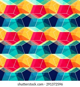 vintage mosaic seamless pattern with grunge effect 