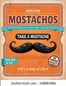 Vintage Mostachos, mustache poster design