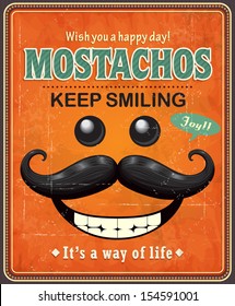 Vintage Mostachos poster design