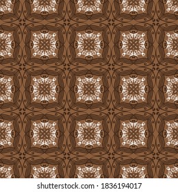 Vintage motifs design on Jepara batik with dark brown color concept.