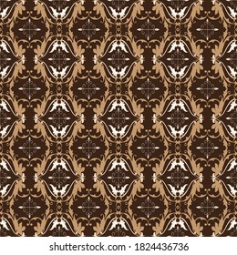 Vintage motifs on Bantul batik design with simple dark brown color design.