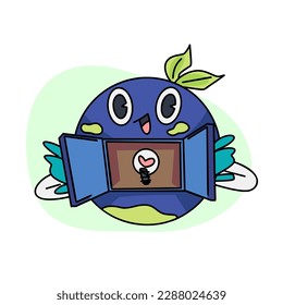 Vintage motivation poster or card design template with walking happy cute Earth planet character mascot with better days ahead caption for t shirt print. Vector illustration