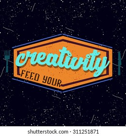 Vintage motivational colorfull logotype for t shirt apparel, print, poster, card design, typographic composition.