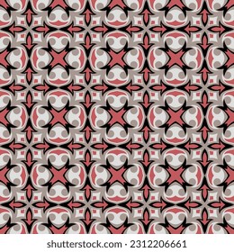 Vintage motley seamless pattern. Art forms are grouped and arranged in a specific order. Vector image for print, textile, packaging, interior design and your other projects.