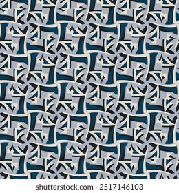 Vintage motley seamless pattern. Art forms are grouped and arranged in a specific order. Vector image for print, textile, packaging, interior design and your other projects.