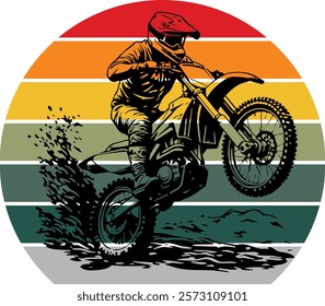 vintage, motocross, motorbike, design, motorcycle, rider, sport, illustration, racer, retro, dirt, biker, man, vector, bike, ride, motor, travel, logo, fast, active, race, 